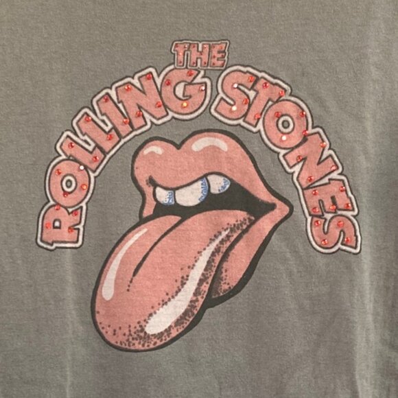 Rolling Stones T shirt with Red Crystals - Size Women's XL - Picture 10 of 10